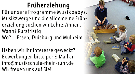 Stellenanzeige: Musikalische Früherziehung