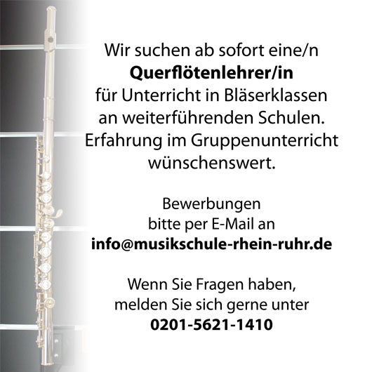 Stellenanzeige: Querflötenlehrer_in gesucht